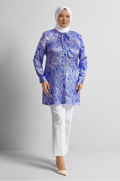 Alvina Patterned Satin Tunic 20707
