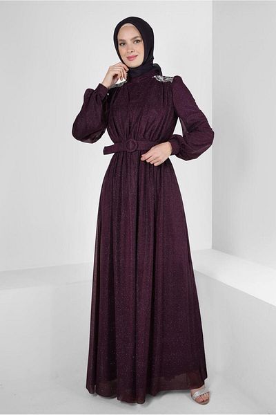 Alvina ROCHIE DE SEARĂ DETALIE TUL CU CUREA SILVERY 50309