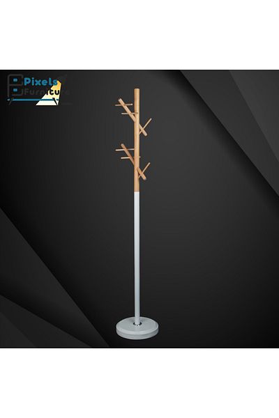 PixelsFurniture Modern Design Metal Clothes Hanger, Marble Base with 12 Hooks for Hanging Clothes and Scarves by Pixel Furniture