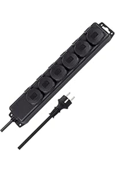 Mu Art Brennenstuhl 6-Plug Socket Distributor, Outdoor Socket (2 m Cable, Construction Site Use and Outdoor Continuity
