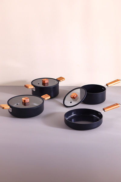 NEOFLAM Bıen Alüminyum Döküm Tencere Seti, 7 Parça