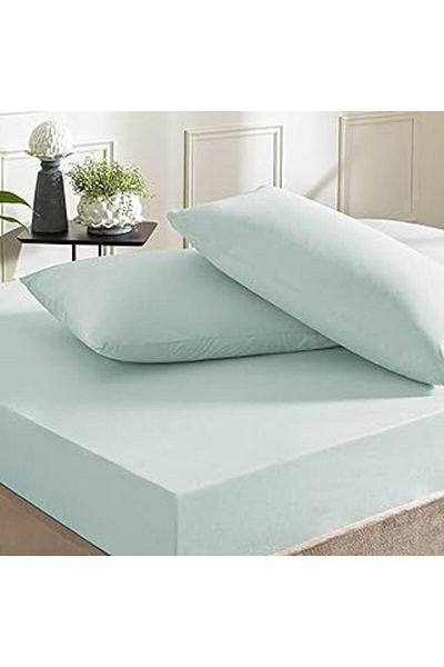 Mu Art Cotton rf plain basic sheet blue double size
