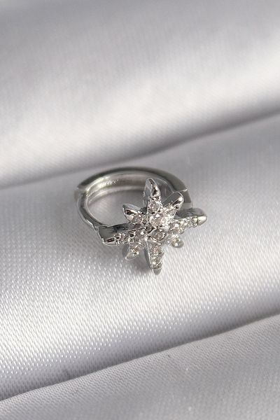Clariss 316L Steel Silver Color Zircon Stone Polar Star Model Tragus Piercing