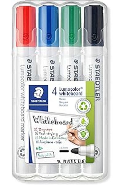 Mu Art Ahşap Staedtler 351 Wp4 Lumocolor Whiteboard Marker Set of 4 Round Tips