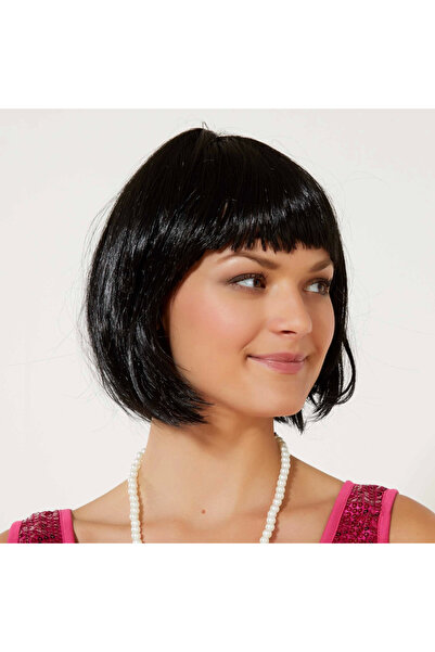 magicool Black Color Party Wig Blunt Hair