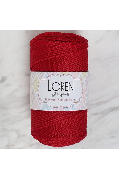 KARMEİS Loren Polyester Soft Macrame Σκούρο Κόκκινο Πλεκτό Χειροποίητο Σχοινί - Lm020 - 34433