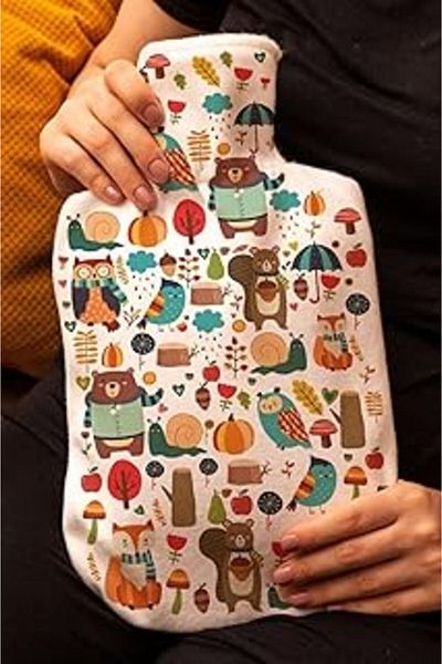 Hepta Collection Gift Basket Gift for a Friend Fun Designed Hot Water Bag - Thermofor with Design Cover - El a