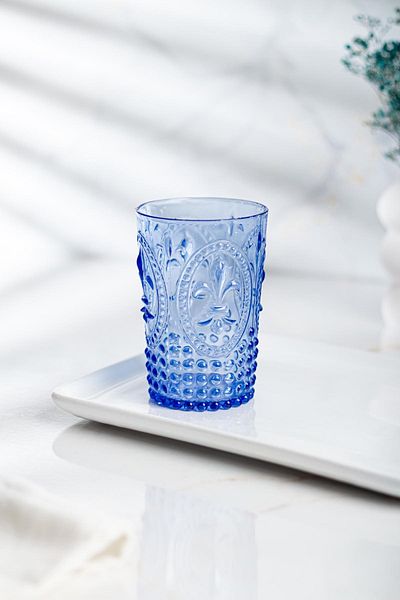 AC BOX Acrylic Blue Single Short Cup & Water Soft Drink Coffee Side Cup 400 ml (Not Glass)