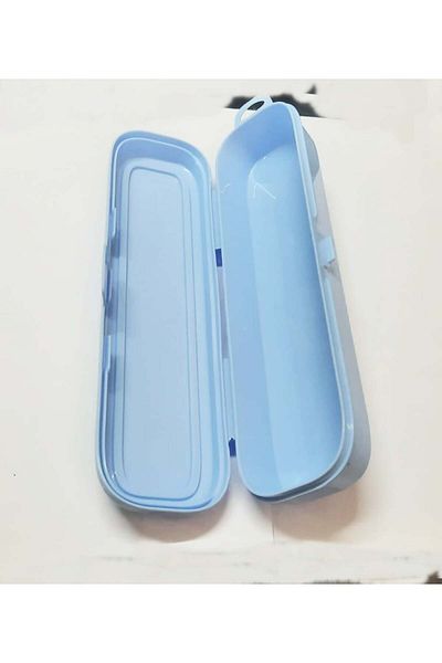 NEZADE STORE White Multi-Colored Pen Holder Box with Lid - Storage in Bag - Toothbrush - Makeup Brush Box