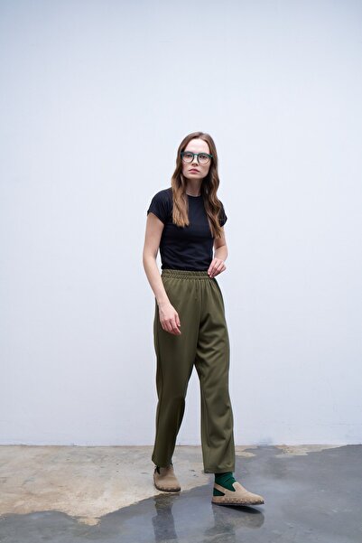 QANU Green Maria Pipe Leg Trousers