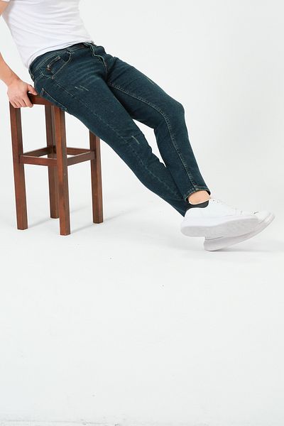 moda biz Ανδρικό τζιν παντελόνι πράσινης απόχρωσης ιταλικής κοπής