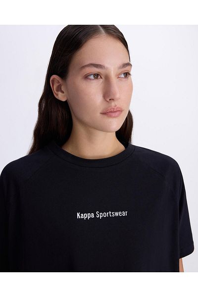 Kappa Authentic Angelou Women's Black Comfort Fit T-Shirt