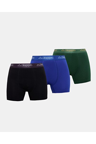 Kappa Logo Kabox Erkek Siyah-Lacivert-Haki Regular Fit Boxer
