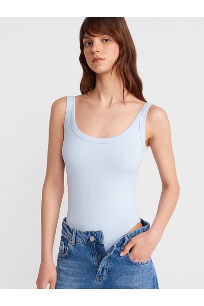 Dilvin 21053 Body cu bretele-albastru deschis
