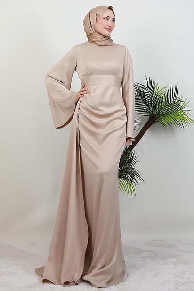 GİYZAMİLA Κρέμα βραδινού φορέματος Jasmine Satin