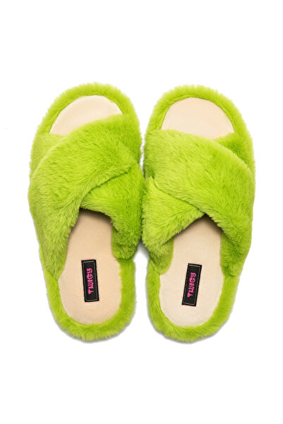 Twigy Зелені плюшеві жіночі домашні капці - 36/41