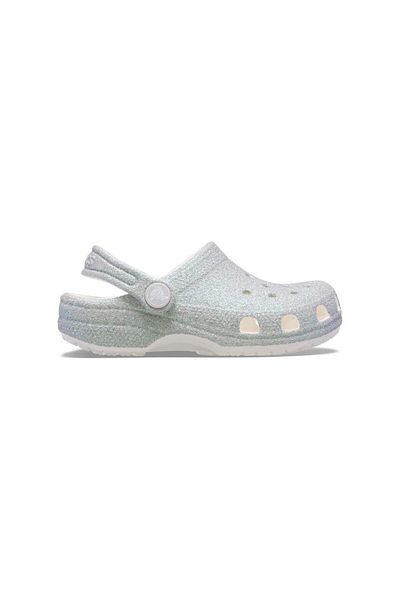 Crocs Κλασικές Παιδικές Παντόφλες Περιθωριωδές Glitter White- 210985