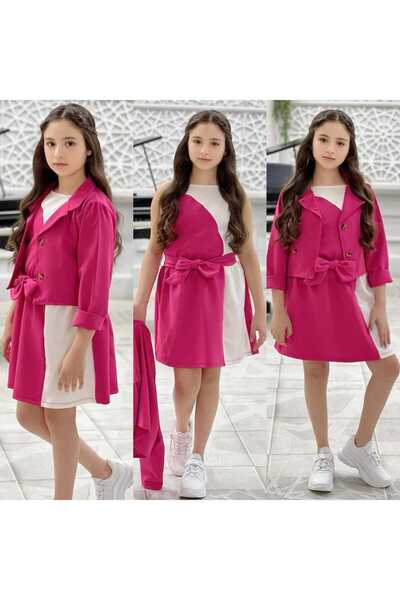 zeynoshkids 5_14 YAŞ KİZ COCUK CEKET VE ELBISE KOMBIN
