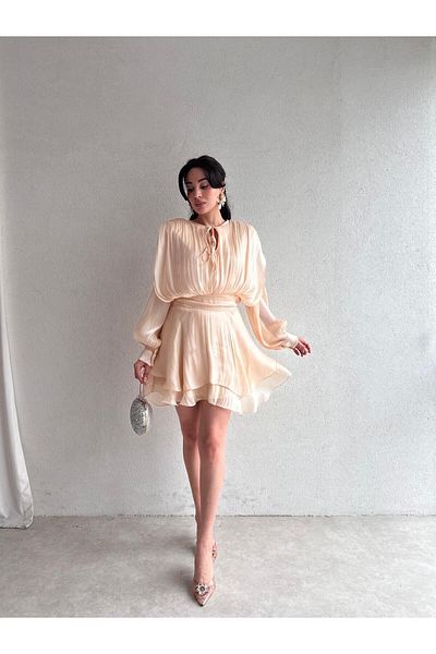 Mooi Butik Reosa Mini Dress 5463 - Cream