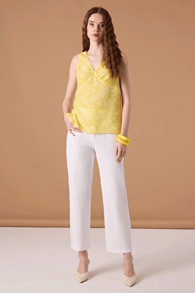 UPGRADE Desenli Bluz Sarı