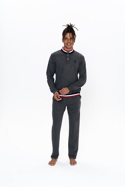 U.S. Polo Assn. U.S. Polo Assn. Men's Anthracite Half Placket Dowry Home Clothing - Arass18W92W2W