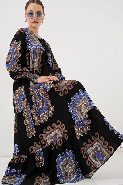 Bigdart 1947 Patterned Long Dress - M. Brown