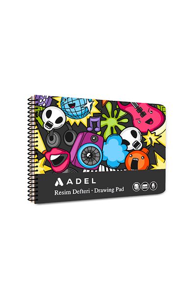 Adel Painting Notebook Fun Cardboard Cover 35X50, 15Yp,90G Paper,Perforated Page (Mixed Color Sent)