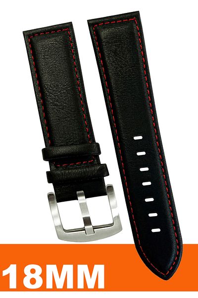 COBRA 18mm Leather Watch Band Strap Compatible with Fossil-Welder-Casio-Seiko-Omega-Armani Watch