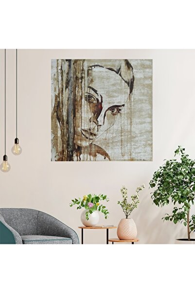 HDART Dekor Ofisi Soyut Karakalem Kadın Modern Dekoratif Kanvas Tablo Tablosu
