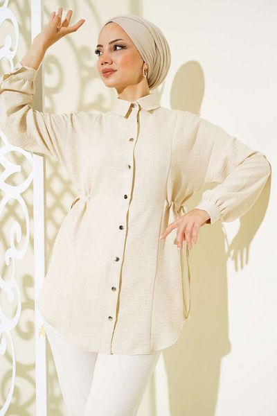 İKLİM LİFE Metal Buttoned Side Tie Tunic