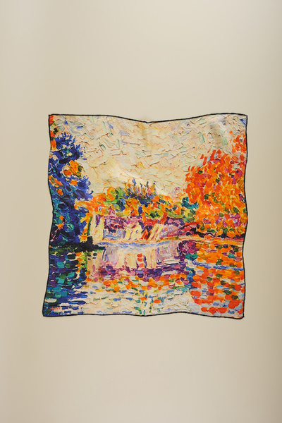 silqoora %100 İpek Bandana Fular (55x55 CM)-Seine France