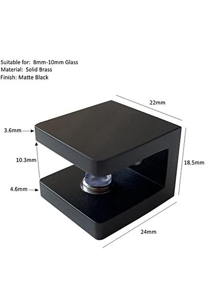 Generic LukLoy Brass Glass Clamp, No-Drill-on-Glass Glass Holder Glass Shelf Bracket Glass Clip Support for
