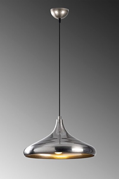 Lambadar Aura Metal Tekli Krom Sarkıt Avize Retro Rustik Model Modern Endüstriyel Mufak Hol Cafe Salon Avize