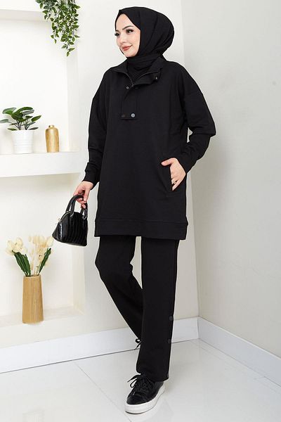 hafsamina Σετ με λεπτομέρεια Snap Black HM2719