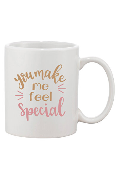 OEM Cană albă personalizată „Mă faci să mă simt special”, INOVATIX®. 330 ml