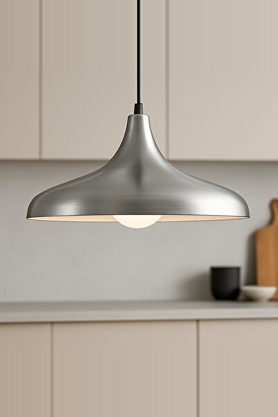 Lambadar Aura Metal Tekli Krom Sarkıt Avize Retro Rustik Model Modern Endüstriyel Mufak Hol Cafe Salon Avize