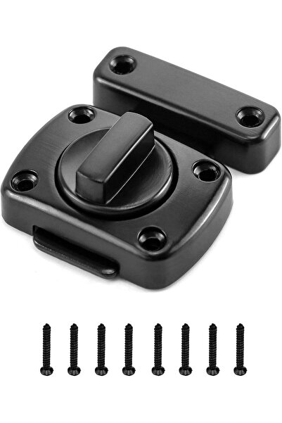 Generic QWORK 2 Pack Rotate Bolt Latch Gate Latches Safety Door Lock, Black