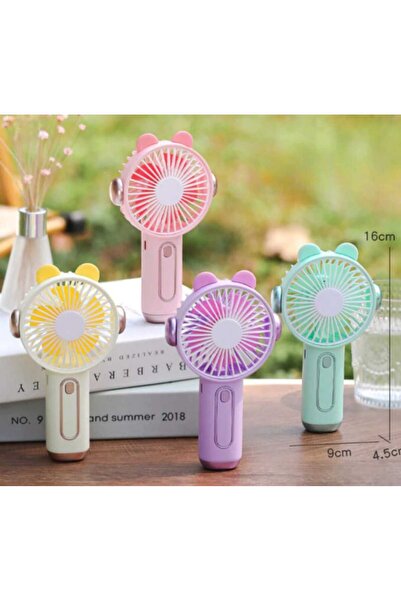 Menuzer Rengarenk Sevimli Taşınabilir Mini Fan El Tipi(MAVİ)