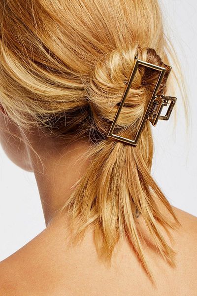 New Obsessions Χρυσό χρώμα Drave Μεγάλη Ορθογώνια Μεταλλική Πόρπη