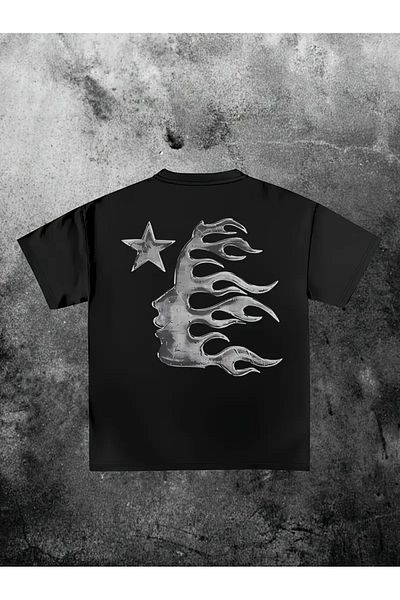 Touz Moda Μπλουζάκι με γραφικό εμπριμέ Unisex Oversize Hellstar
