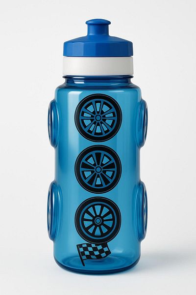 timpy kids 0.50 L 500 ml Lockable Lid Children's and Adult Water Bottle Water Bottle Car Patterned and Shaped