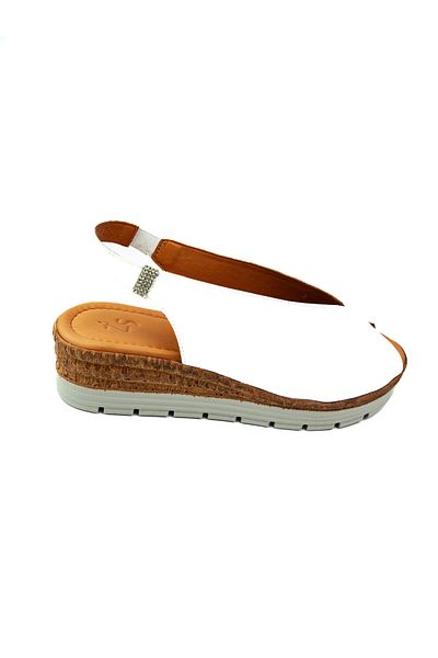 Zeyn 8094 Sandale de damă din piele albă
