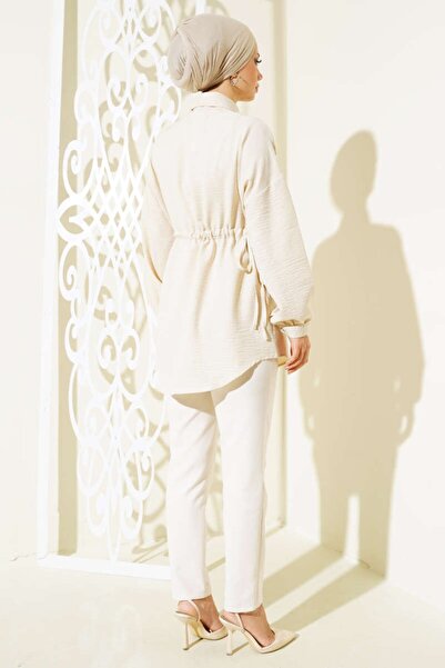 İKLİM LİFE Metal Buttoned Side Tie Tunic