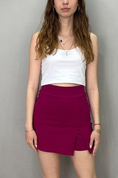 Tam Moda Women's Plum Slit Shorts Skirt