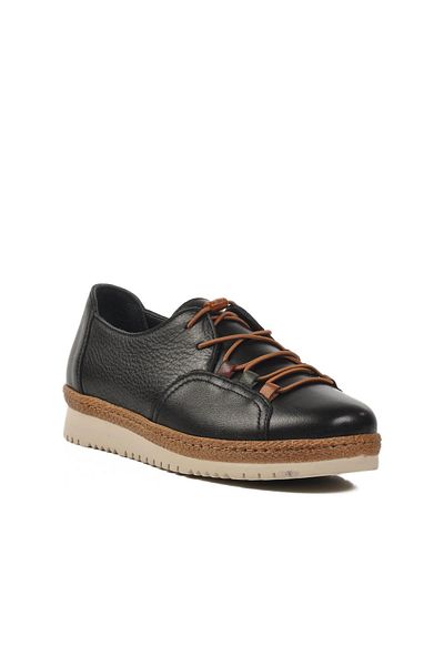 Voyager Z132 Z Black Genuine Leather Women's Casual Shoes