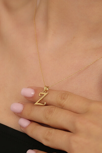 Altınkesesi 14 Ayar Altın Elyazısı Harf Kolye Ucu (Z)