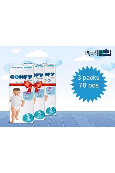 Confy Premium Baby Diapers Size 5, 78 pcs, 11–25 kg