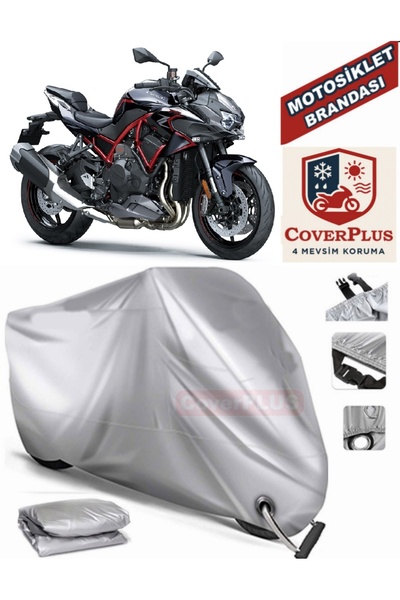 MotoEN قماش القنب المتوافق مع القفل الرمادي لدراجة نارية Kawasaki Z H2 SE خيم...