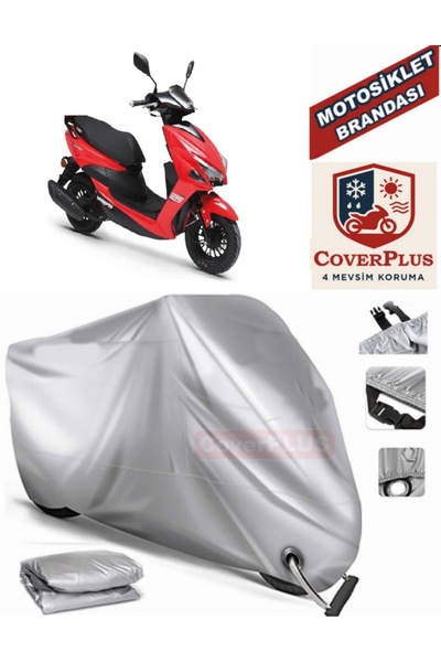 MotoEN قماش القنب المتوافق مع القفل الرمادي Kuba Pesaro 125 X خيمة غطاء القما...