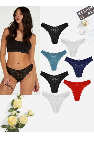 GECKO COLLECTION Γυναικεία εσώρουχα Brazilian Lace 7 τεμαχίων